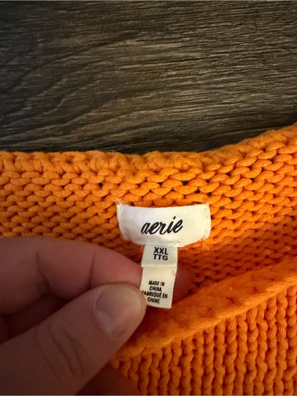 Women's Aerie Loose Knit Cropped Off the Shoulder Sweater in Orange Pop Size XXL - Picture 3 of 7